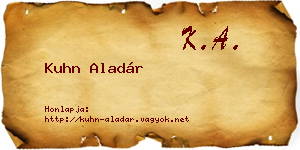 Kuhn Aladár névjegykártya